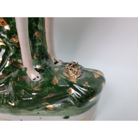 Vintage Staffordshire Whippet Greyhound Hunting Dog w. Rabbit Hare Figurine 11" - Picture 5 of 15